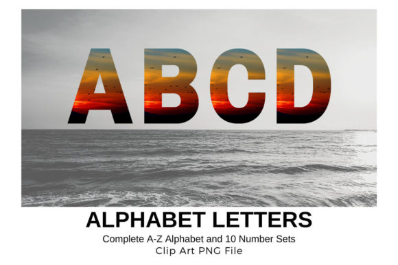 Download Sunset Sky Alphabet Sublimation Fonts - Sublimation fonts Collection