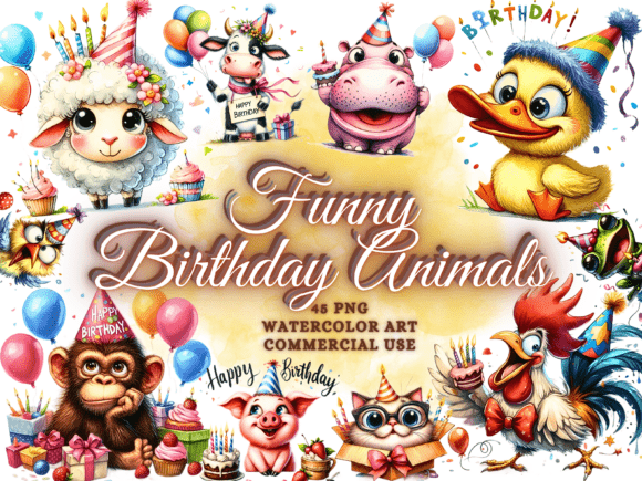 Download Quirky Funny Birthday Clipart Png Bundle - Quirky Collection