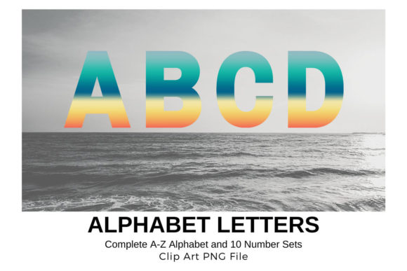 Download Gradients Sky Alphabet Sublimation Fonts - Sublimation fonts Collection